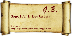 Gogolák Bertalan névjegykártya