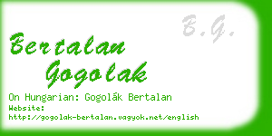 bertalan gogolak business card
