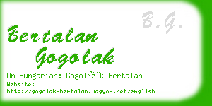 bertalan gogolak business card